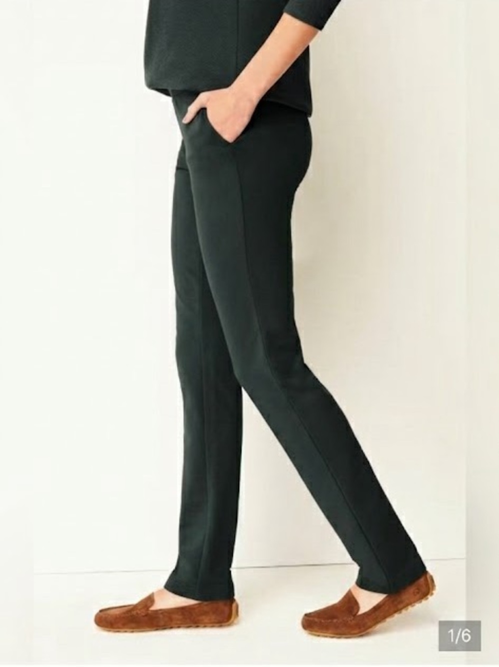 J. Jill Ponte Slim Leg Pants in Dark Green | Size Medium